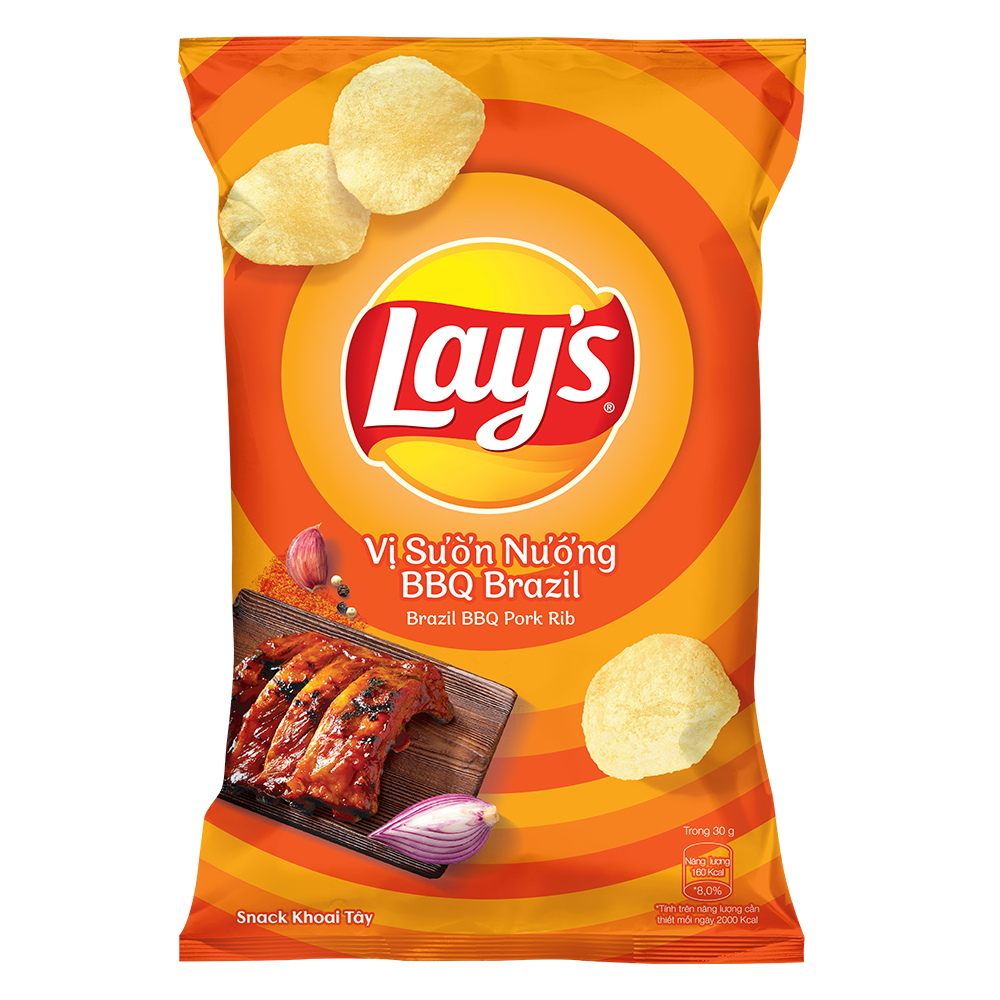 Combo 4 Lays Vị Sườn Nướng BBQ 95g