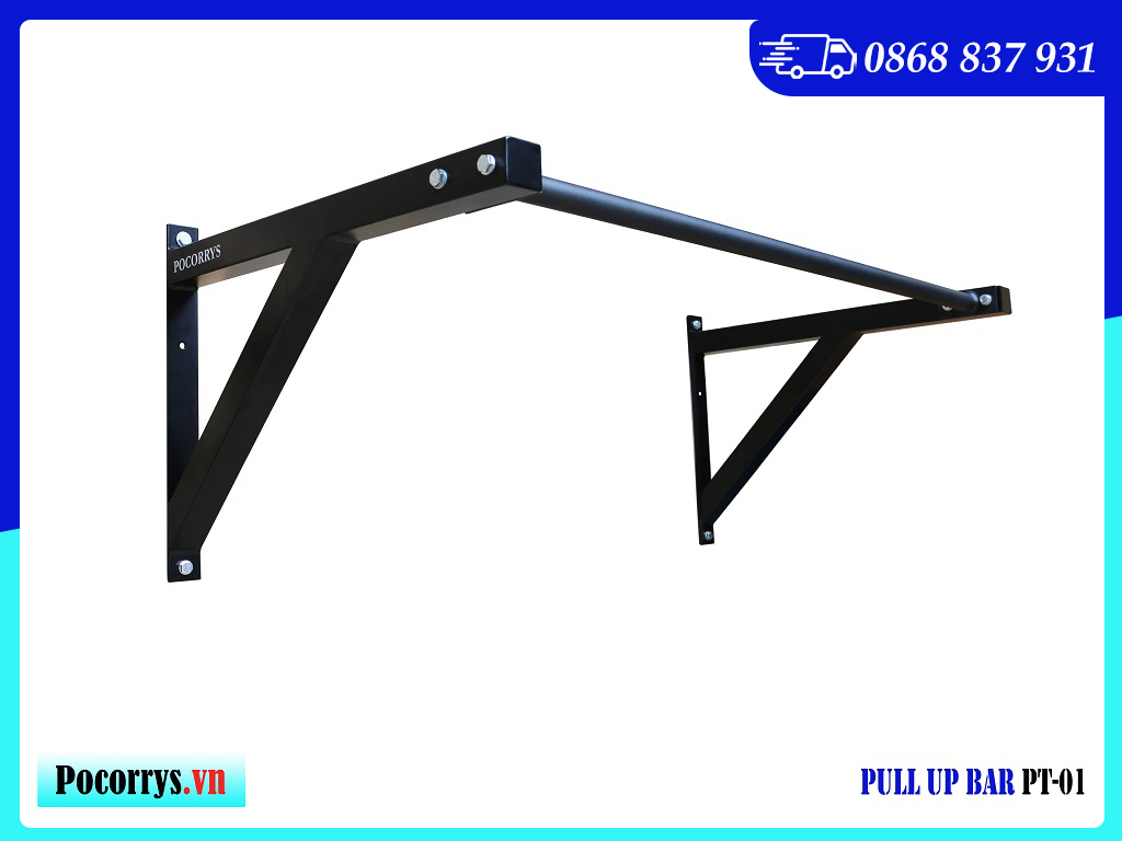 Xà đơn gắn tường, Xà đơn truyền thống, Pull up bar Pocorrys PT-01, Màu đen