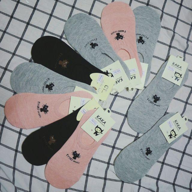 Set 3 đôi tất hài hình mèo cho nữ nhiều màu