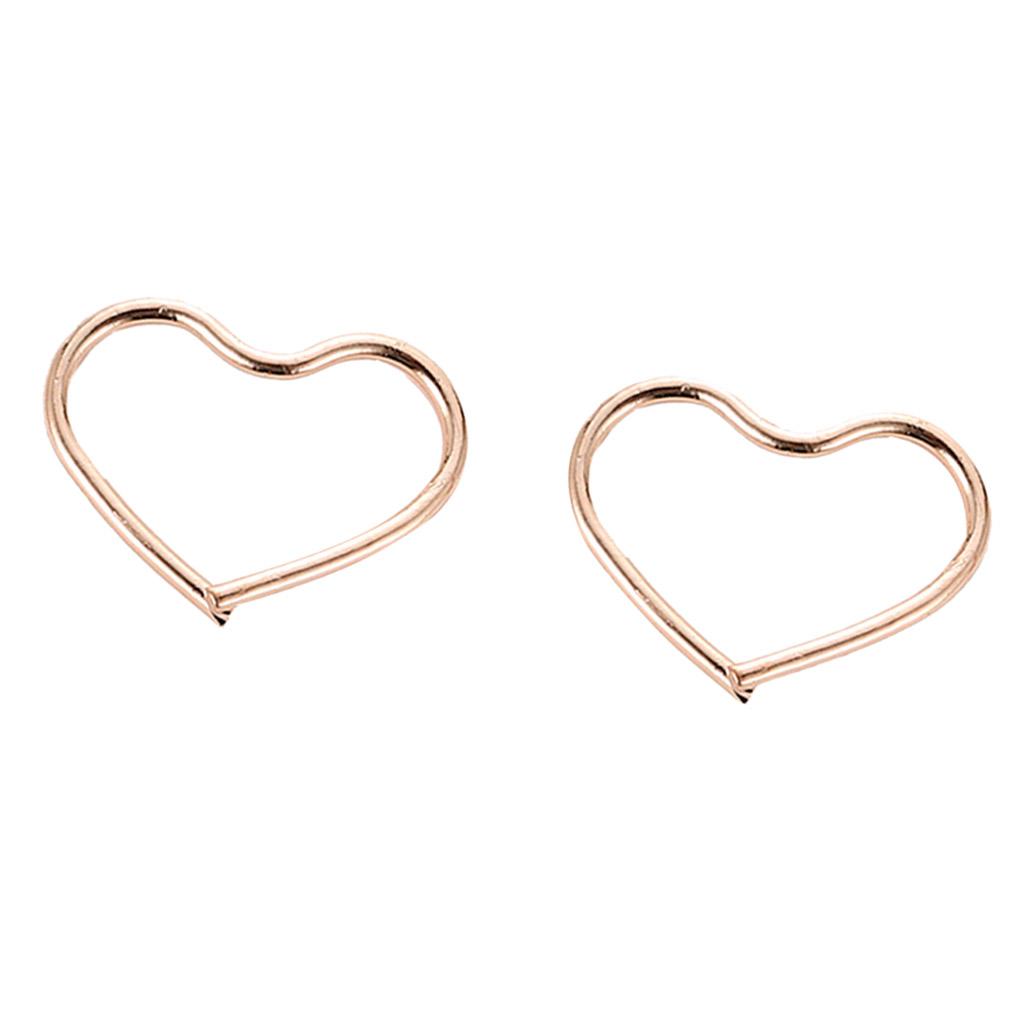 Alloy Ear Stud Rings Heart-Shaped Piercing Body Jewelry Ear Hoop Gold