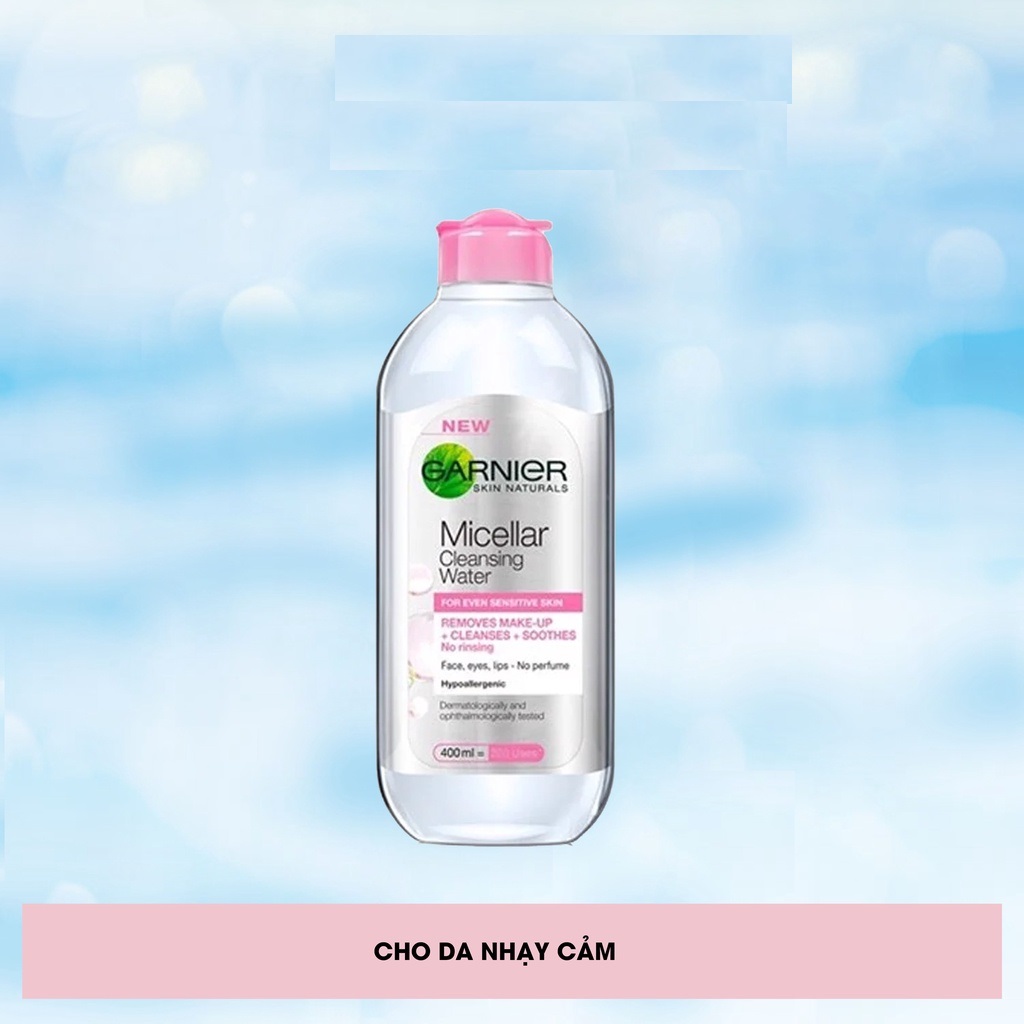 Nước làm sạch và tẩy trang Garnier Micellar Water dành cho mọi loại da 400ml(Hàng nhập khẩu )