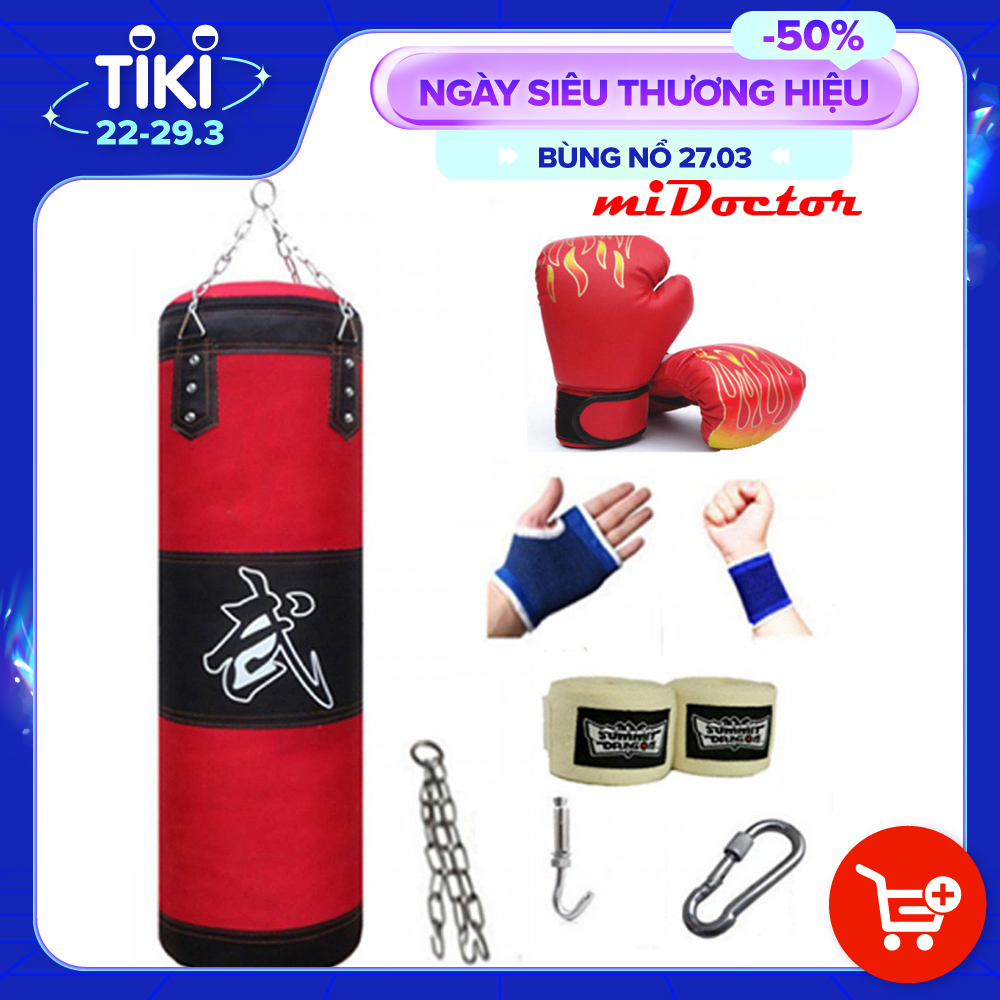 Vỏ Bao Cát Đấm Bốc 3 Lớp Cao Cấp – Vỏ Bao Cát Boxing Chính Hãng miDoctor, Trụ Đấm Bốc Treo