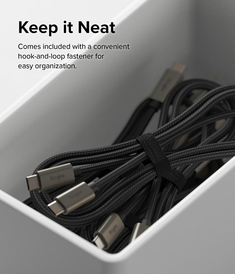 Cáp sạc nhanh cho điện thoại/laptop/tablet RINGKE Fast Charging Basic Cable C-to-C - Hàng Chính Hãng