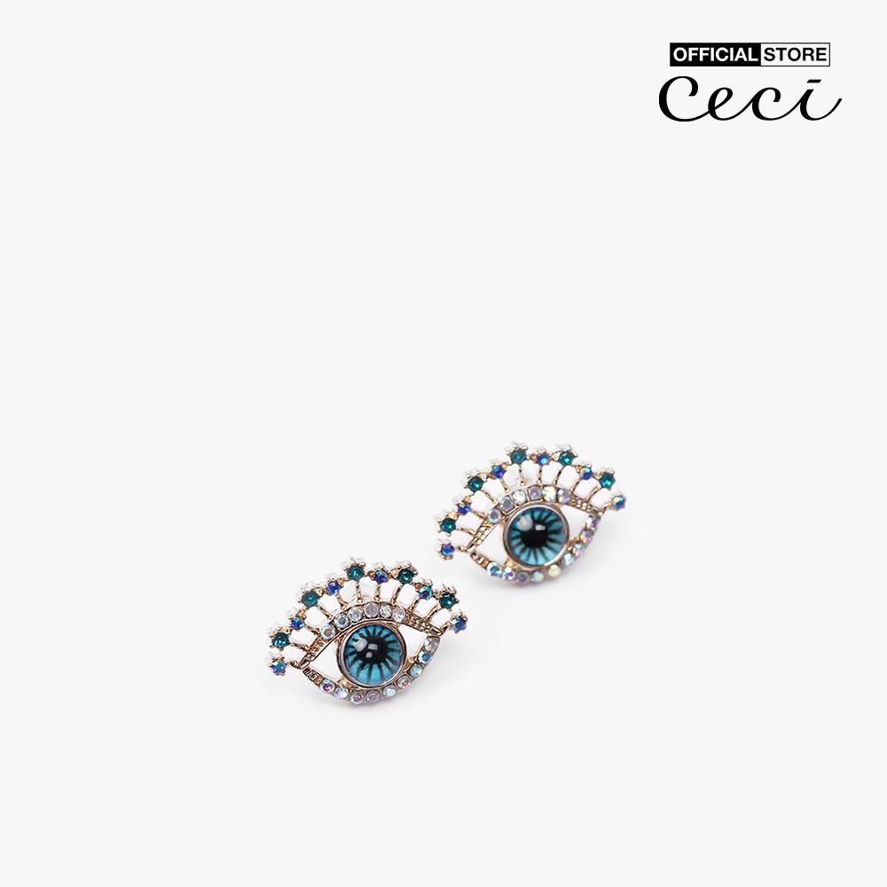 CECI - Khuyên tai nữ thiết kế hình đôi mắt đính đá độc đáo CC1-09000116
