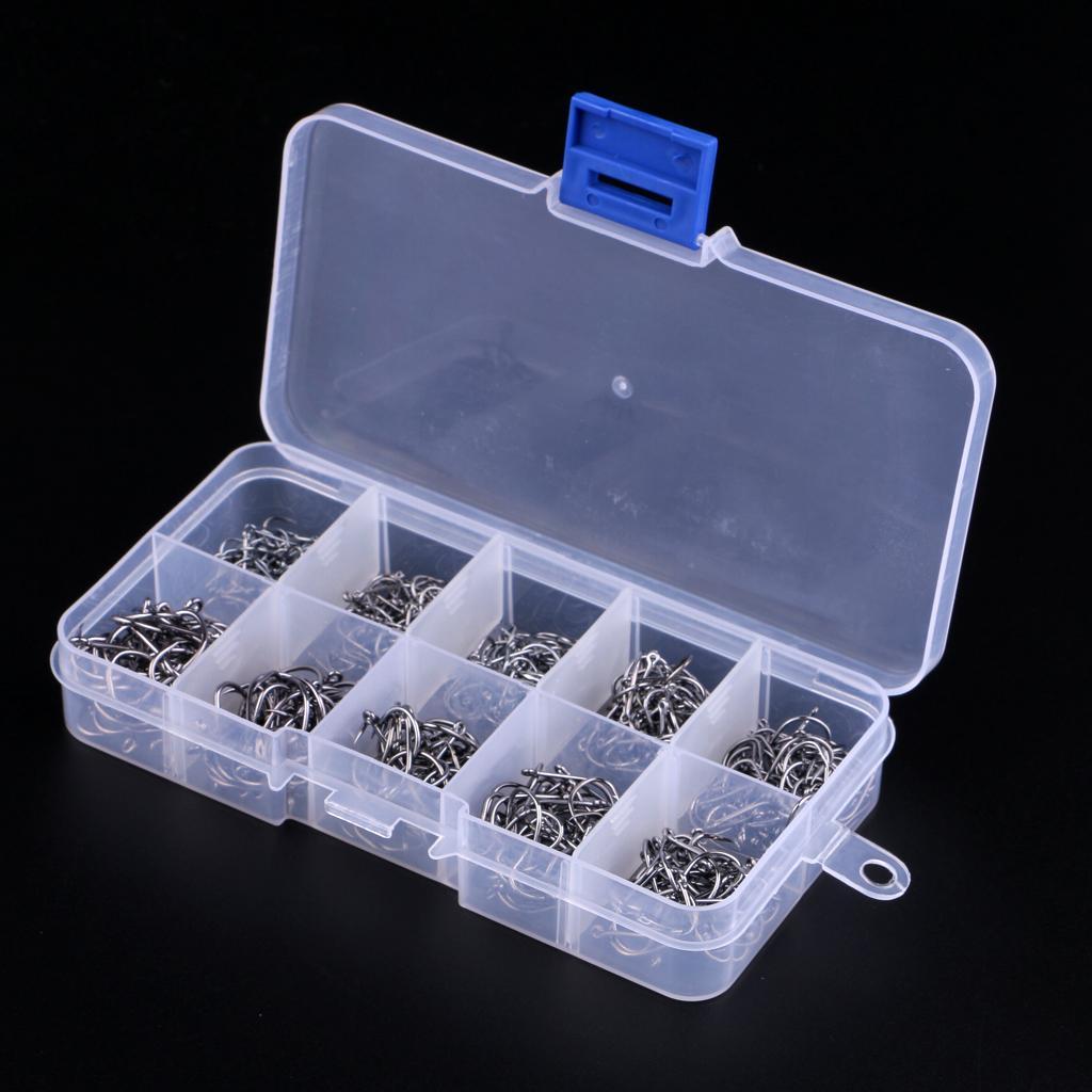 500pcs/box High Carbon Steel Fishing Hooks Offset Hook Octopus Circle Hooks