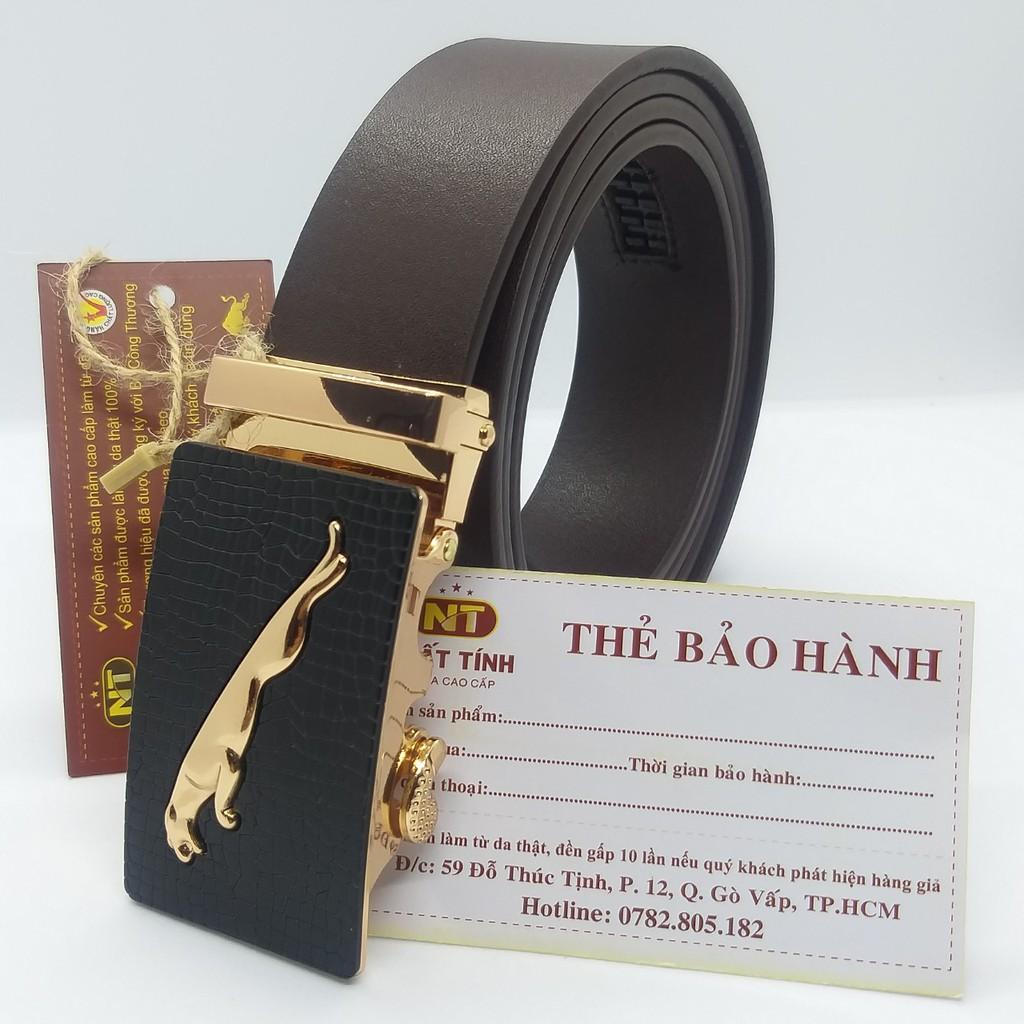 Thắt lưng nam da bò thật nguyên tấm cao cấp, dây da  bản 3.5 cm chính hãng Nhất Tính Leather N092 bảo hành 05 năm về da