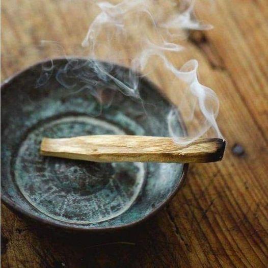 Sét 1 bó xô thơm xanh blue sage + 1 thanh gỗ trắc xanh palo santo 10cm May mắn - Tài lộc