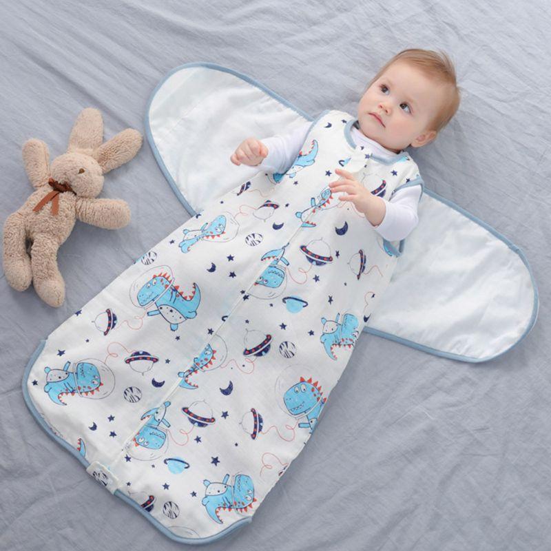 Trẻ Sơ Sinh Đầm Sleepsack Cotton Trẻ Sơ Sinh Viền Cong Túi Ngủ Cho Bé Có Thể Điều Chỉnh 2 Đầu Dây Kéo Bọc Vải