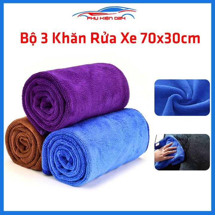 Bộ 3 khăn rửa xe thấm hút nhanh size 70x30cm