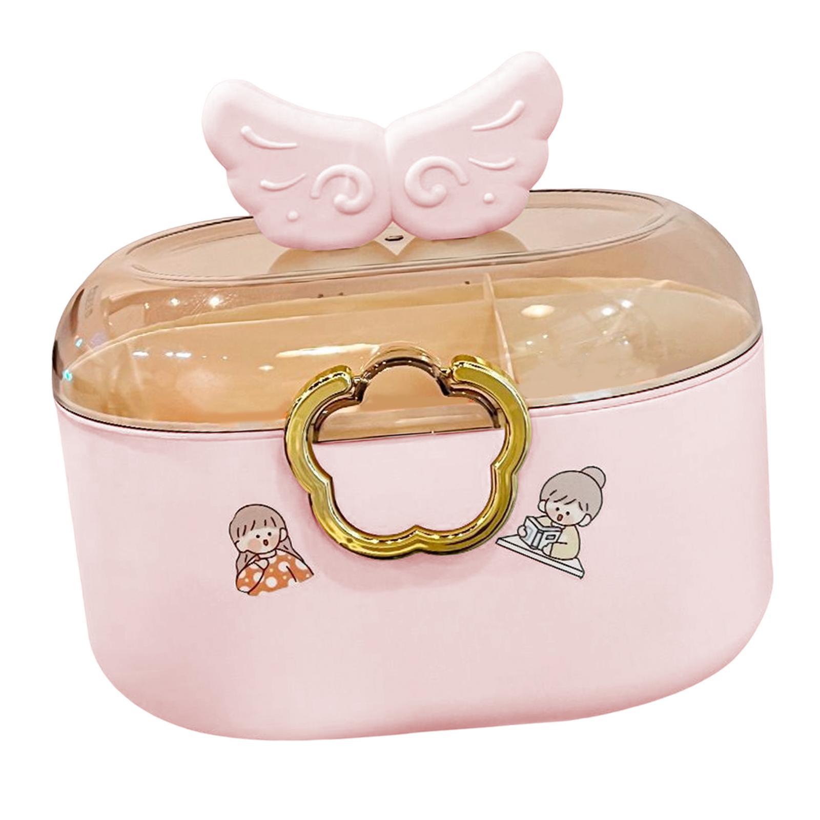 Hair Accessories Storage Box Container for Headband Earrings Hair Clips Pink
