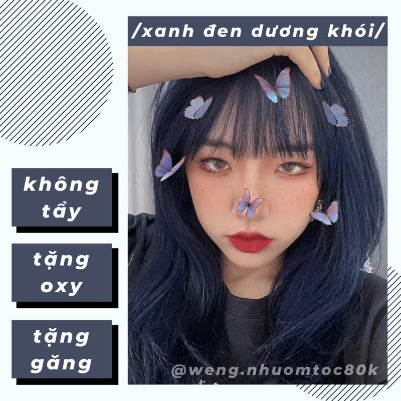 (SALE GỐC) Thuốc nhuộm tóc xanh dương đen khói kèm oxi và gang tay