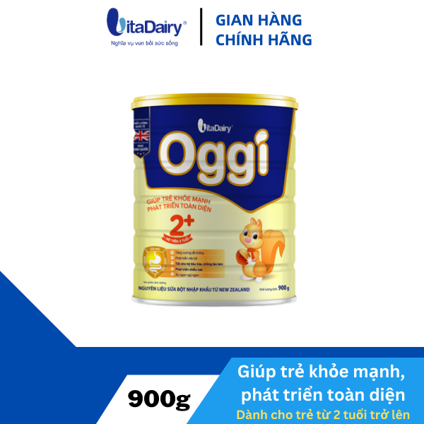 Sữa bột Oggi 2+ 900g giúp bé khỏe mạnh, phát triển toàn diện - VitaDairy