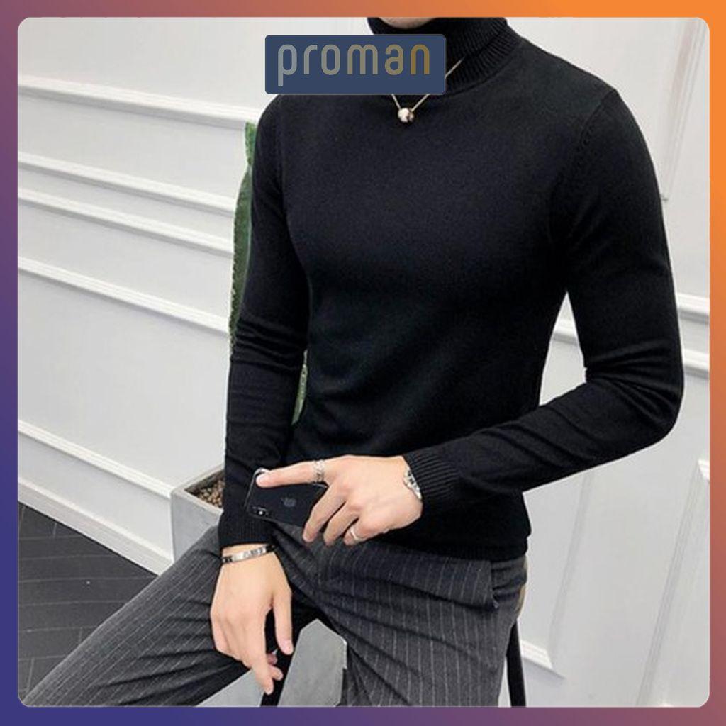 Áo Len Nam Cao Cổ Phong Cách Hàn Quốc Trẻ Trung, Áo len Chất Len Dày Dặn, Mềm Mịn AL01 PROMAN