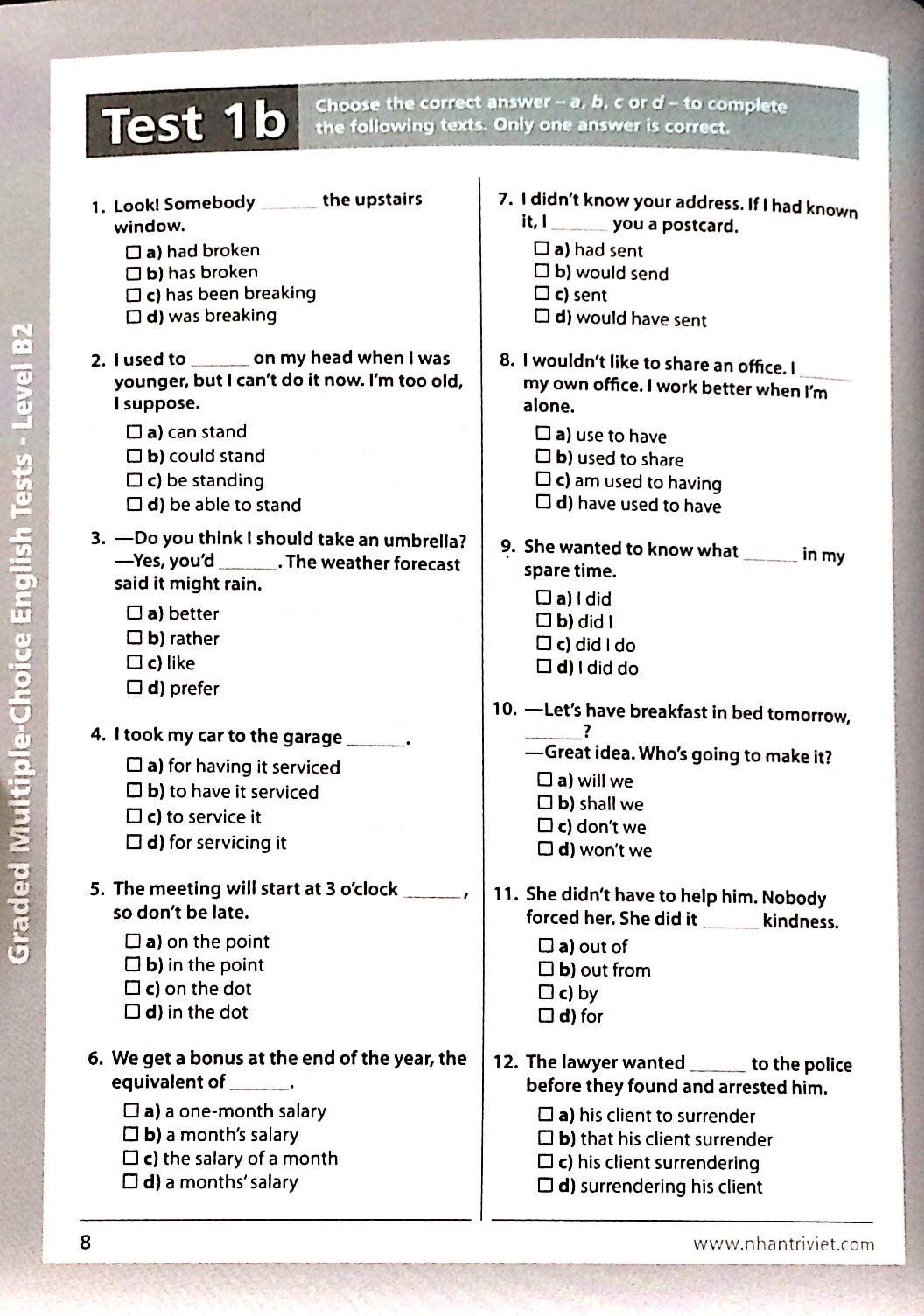 Graded Multiple - Choice English Test Level B2 (Không CD)