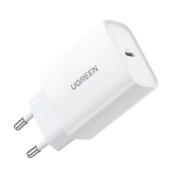 Củ sạc nhanh USB Type-C 30W Ugreen 70161 (Màu trắng) - Hàng chính hãng