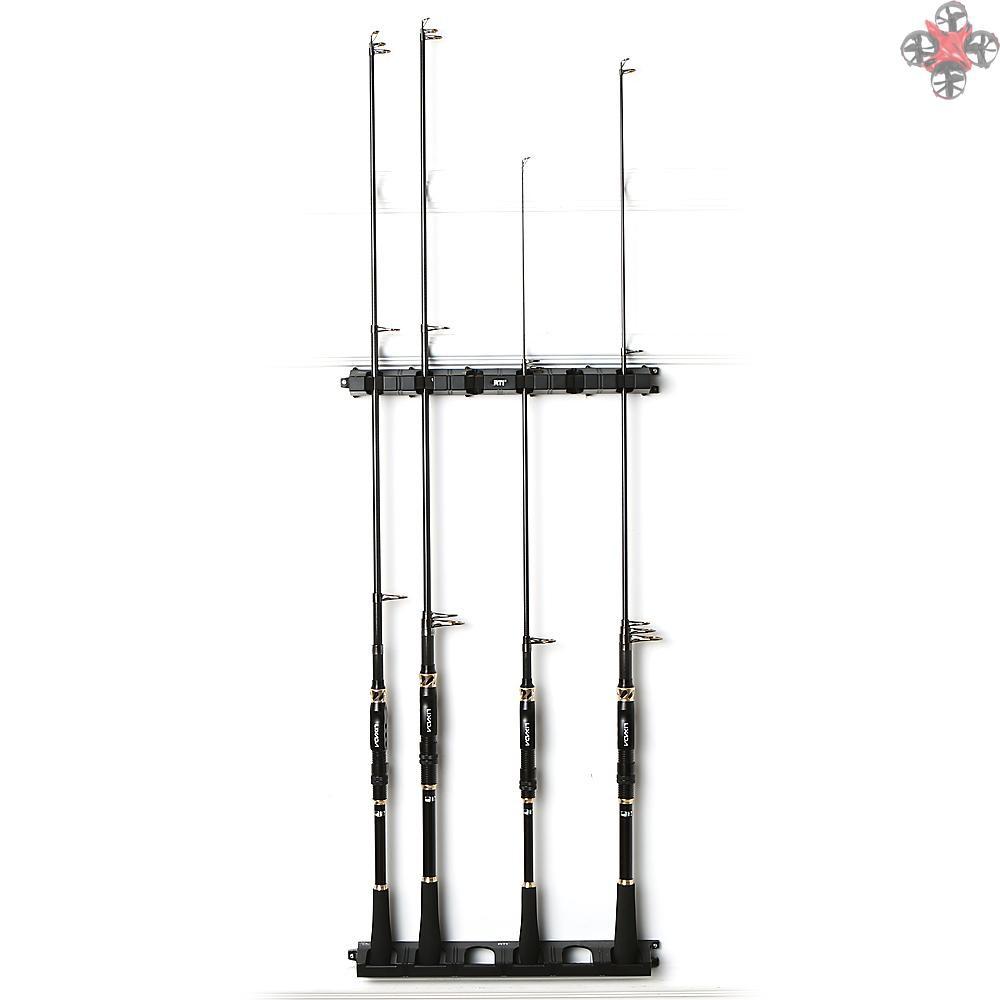 TOP Wall Mounted Fishing Rod Rack for 6 Fishing Rods Fishing Pole Storage Rack Stand Holder