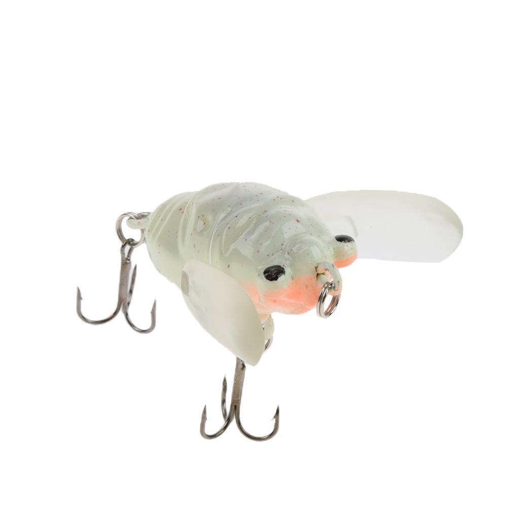 Soft Plastic Popper Fishing Baits Lures and Life-like Cicada Floating Lures