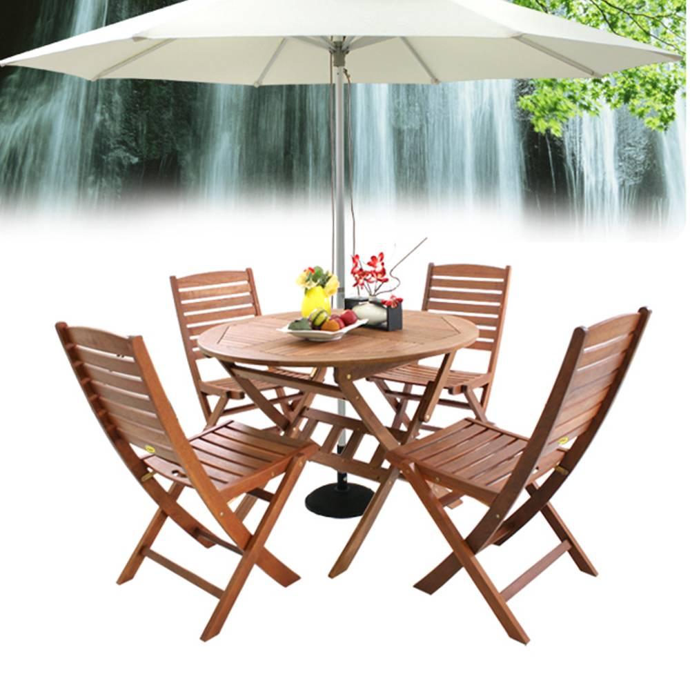 Bộ Bàn Punai 4 Ghế Xếp Sumur IBIE NS4002B - Nâu