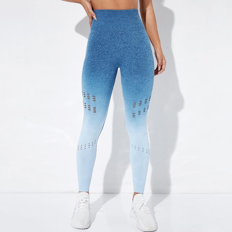 2023 Phụ nữ liền mạch Peach Butter Gradient Cao vòng eo ra khỏi tập thể dục tập thể dục Yoga Gym Thuốc tập luyện đào tạo Color: Emerald green 01 Size: S