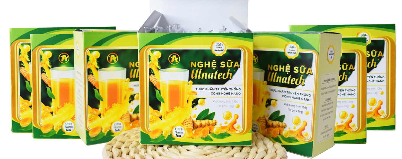 Nghệ sữa Ulnatech (hộp 100gr gồm 10 gói, bổ sung dưỡng chất cải thiện sức khoẻ)