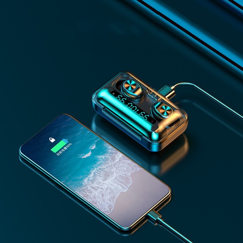 F9 TWS Tai Nghe Nhét Tai Không Dây Bluetooth 5.0 F9 TWS Tai Nghe Bluetooth Hỗ Trợ Xiaomi / iPhone 1200Mah Power Bank 9D âm Thanh Nổi