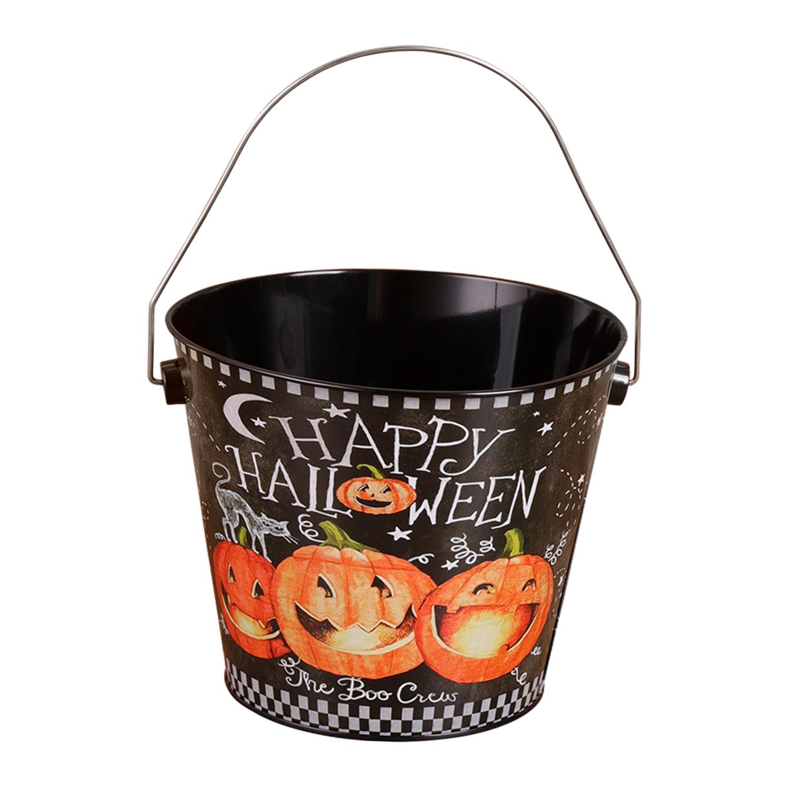 Halloween Pumpkin Buckets, Trick or Treat Bucket Organizer, Harvest Fall Decor Candy Pail, Candy Holder for Gift Box, Photo Prop, Decor Halloween