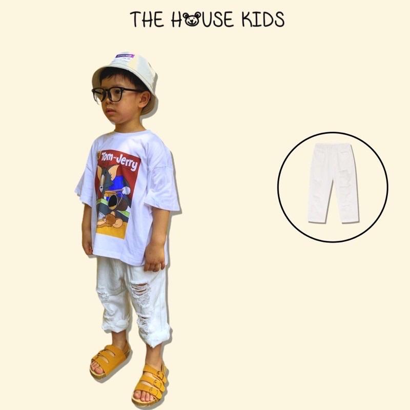 Quần Jeans Bé Trai Quần Dài Trẻ Em THE HOUSE KIDS Cao Cấp Màu Trắng