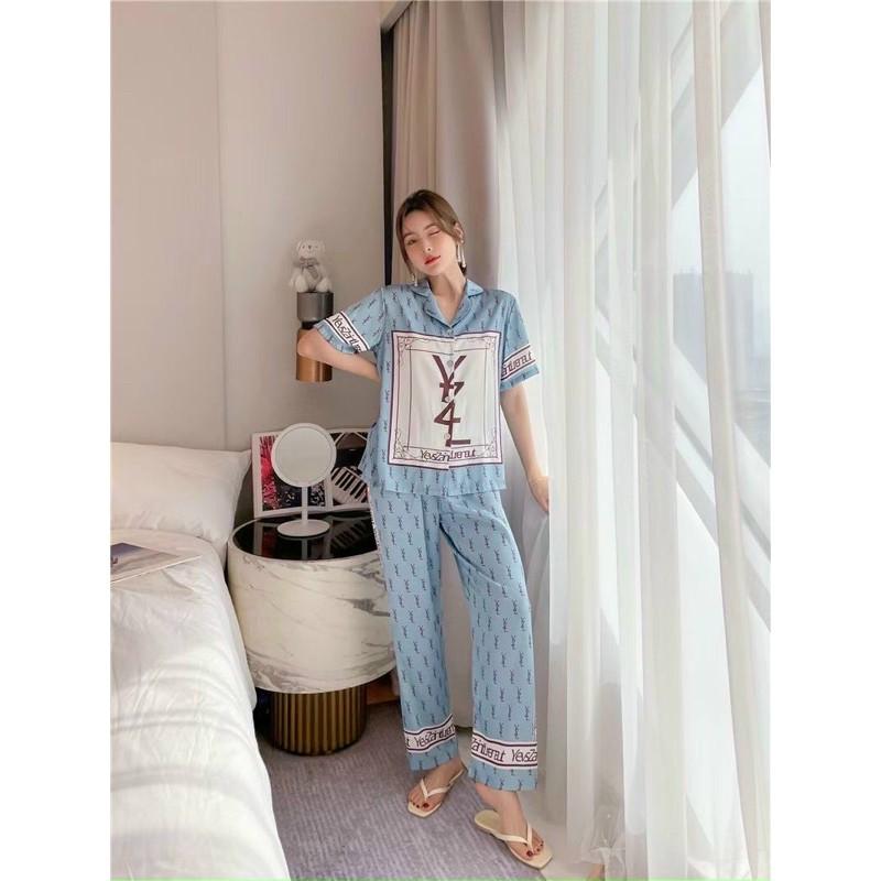 BỘ PIJAMA CỘC TAY QUẦN DÀI CHỮ L V SIÊU XINH