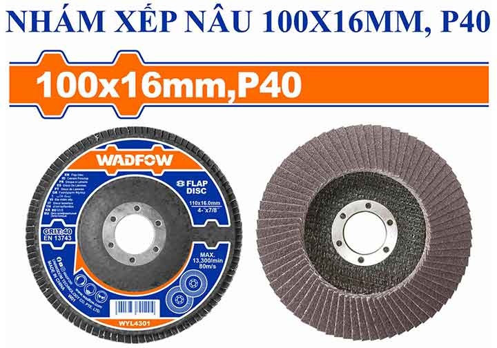 [CHÍNH HÃNG] Nhám xếp nâu 100x16mm, P40 WYL4301 WADFOW