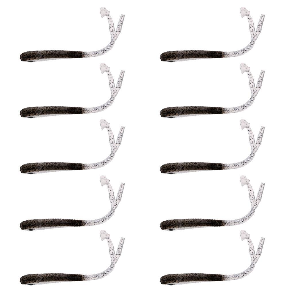 10 Pieces Jig Head Soft Silicone Lure Fishing Worm Bait Soft Lure Fly Fishing Bait Fishing Lures 70mm