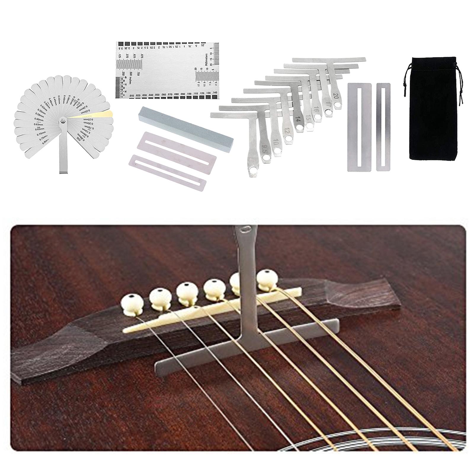 Guitar Luthier Tools Luthier Measuring Tools Set Guitar Set Up Kit with Carry Bag for Guitar, Bass, Banjo, Ukulele, Mandolin