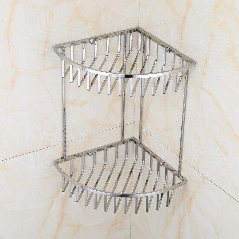 KỆ GÓC INOX 2 TẦNG INOX 304