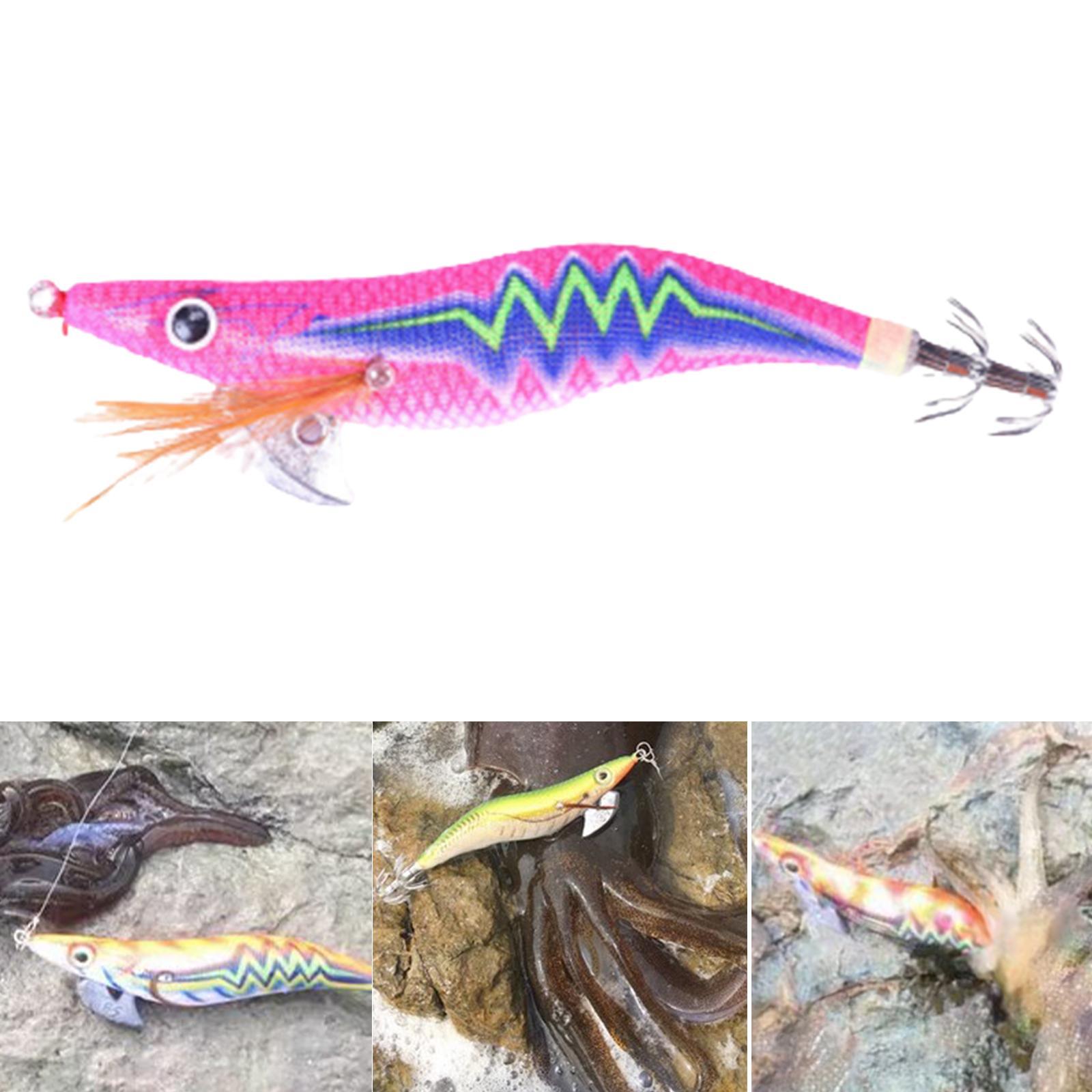 Luminous Squid Jig Hooks, Fishing Hook, Night Fishing Tackle 12cm Artificial Squid Jig Lures Fluorescent Durable Luminous Lure, Squid Lures