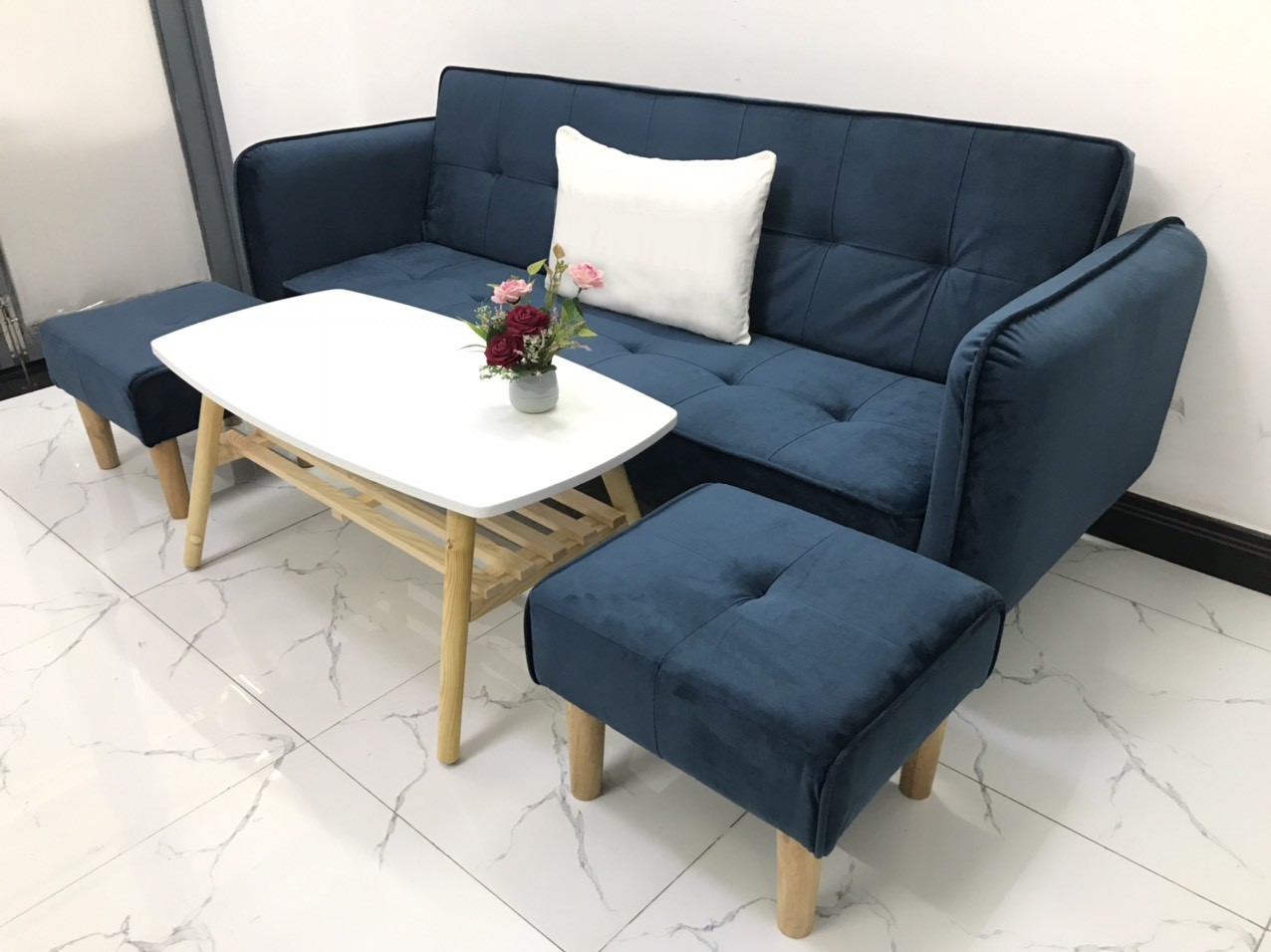 Bộ ghế sofa giường sofa bed tay vịn phòng khách sopha sivali03 salon