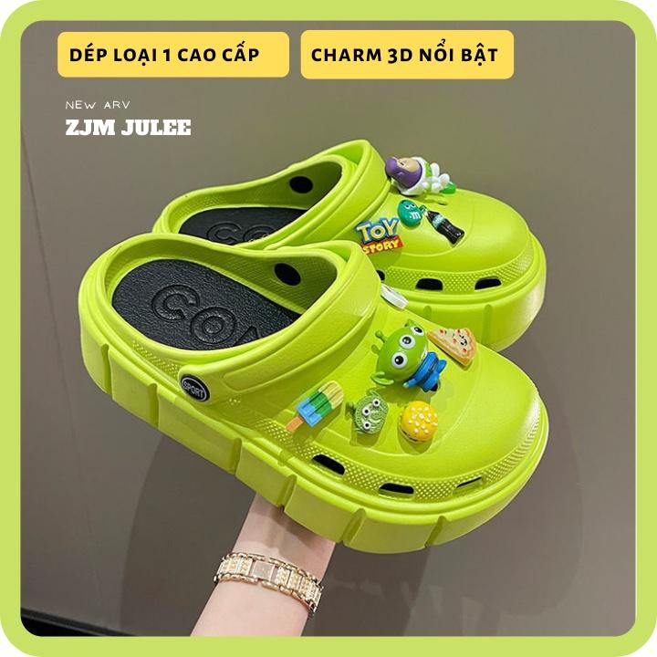 Dép Cross nữ đế 5cm siêu nhẹ kèm Sticker dễ thương - dép nữ hot trend 2022