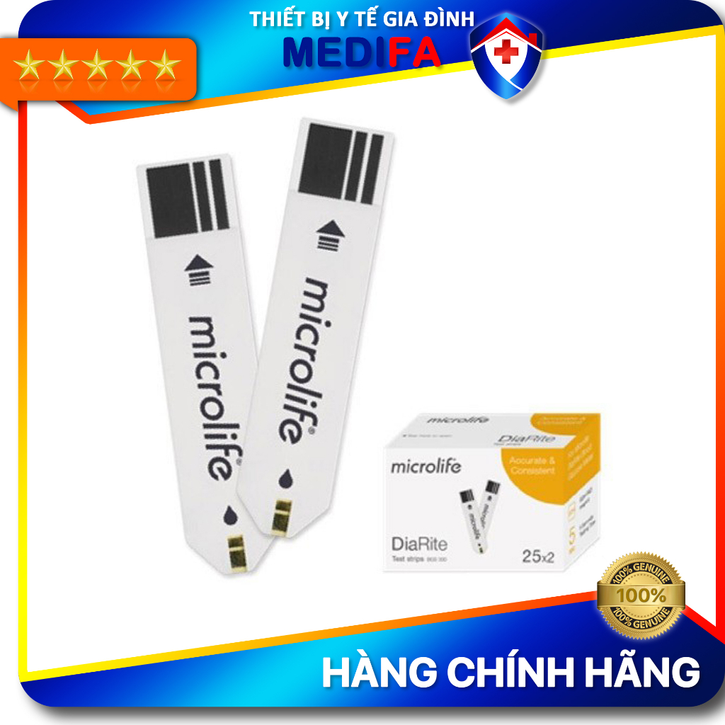 Que Thử Đường Huyết Microlife Diarite Bgm Test 50 Que