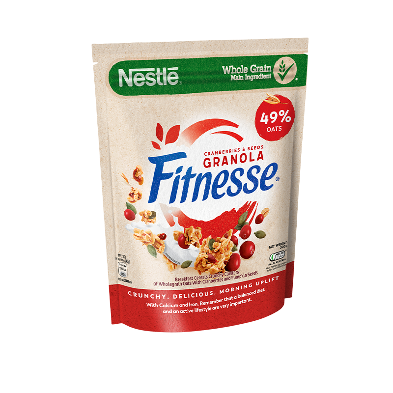 Ngũ cốc ăn sáng Fitnesse Granola Nam Việt Quất &amp; Hạt Bí Ngô (gói 300g)