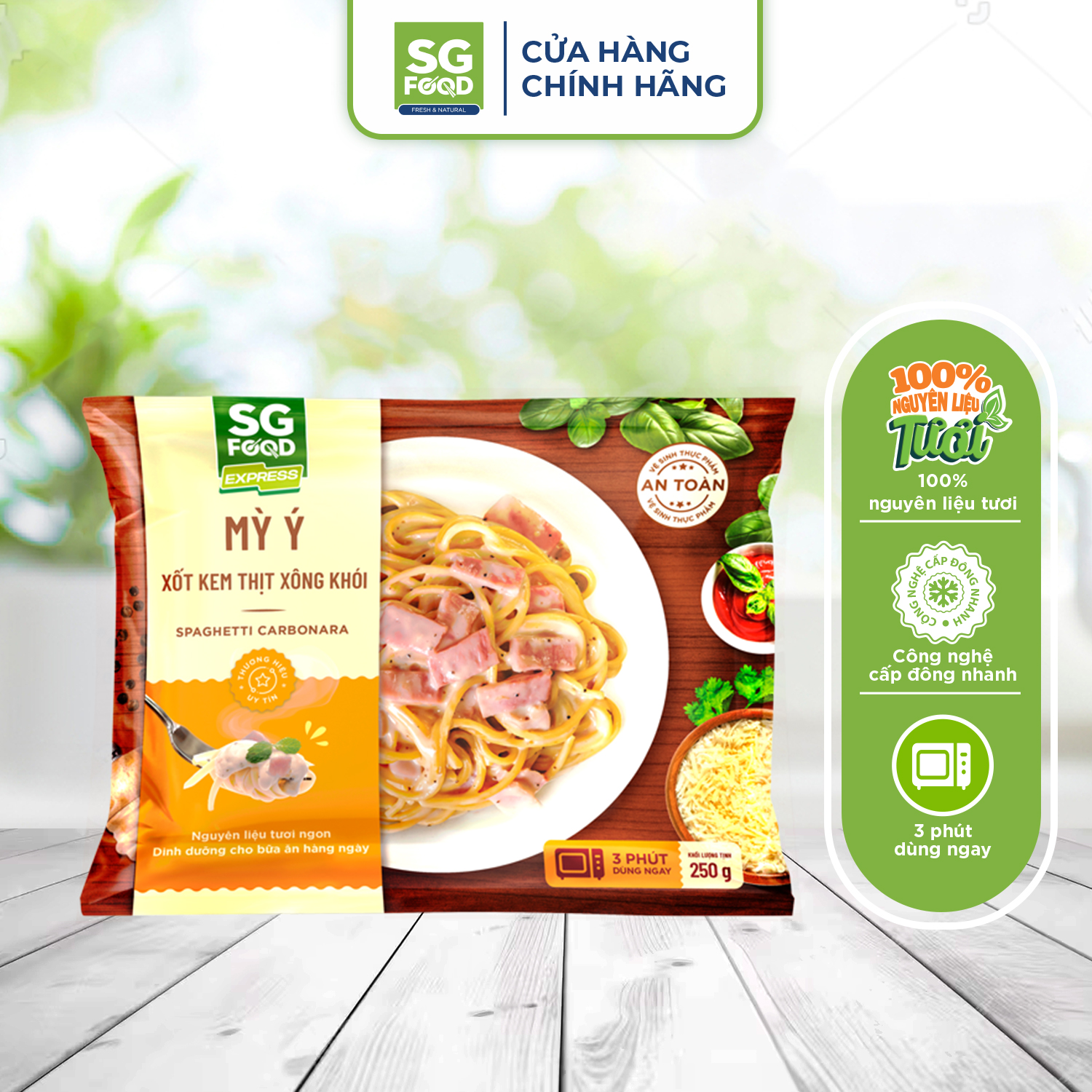 Mỳ Ý Xốt Kem Thịt Xông Khói SG Food 250G