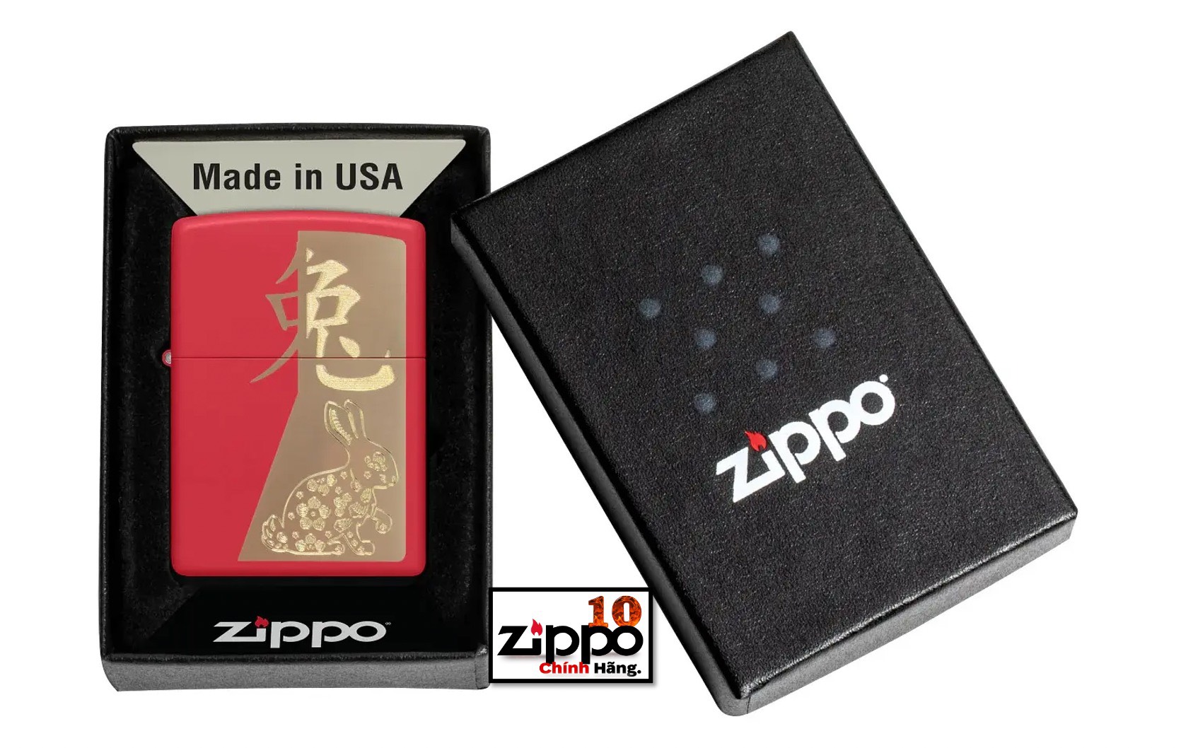 Bật lửa Zippo 48282 Year of the Rabbit - Chính hãng 100%