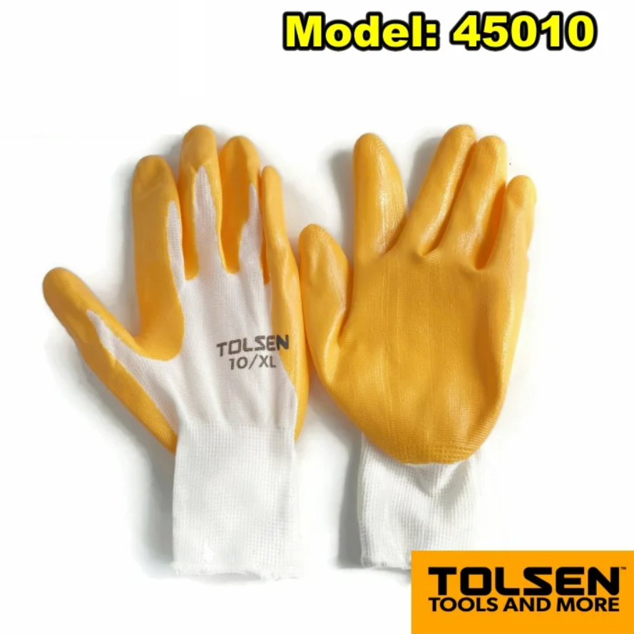 BỘ 12 BAO TAY VẢI CAO SU MỘT MẶT TOLSEN 45010 - HÀNG CHÍNH HÃNG