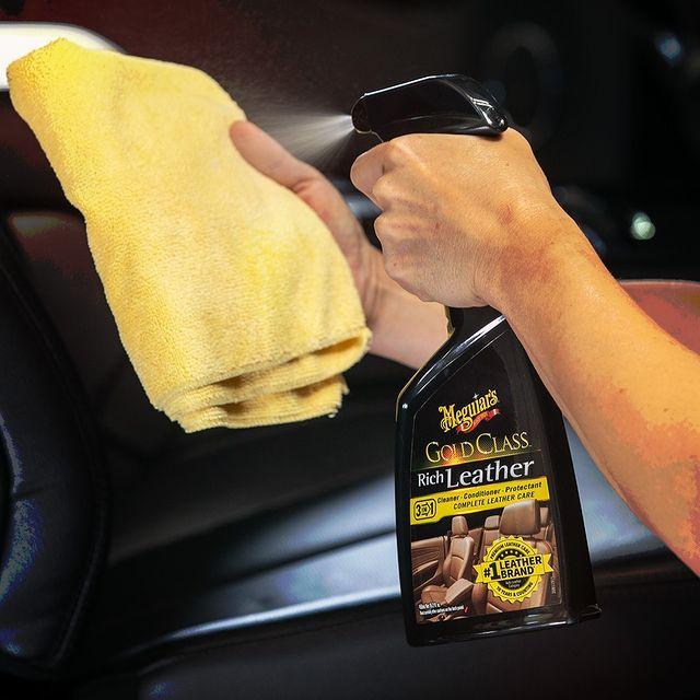 Meguiar's MUA Chai xịt dưỡng da 3 trong 1 TẶNG khăn lau nội thất - Gold Class Rich Leather & Supreme Towel / G10916