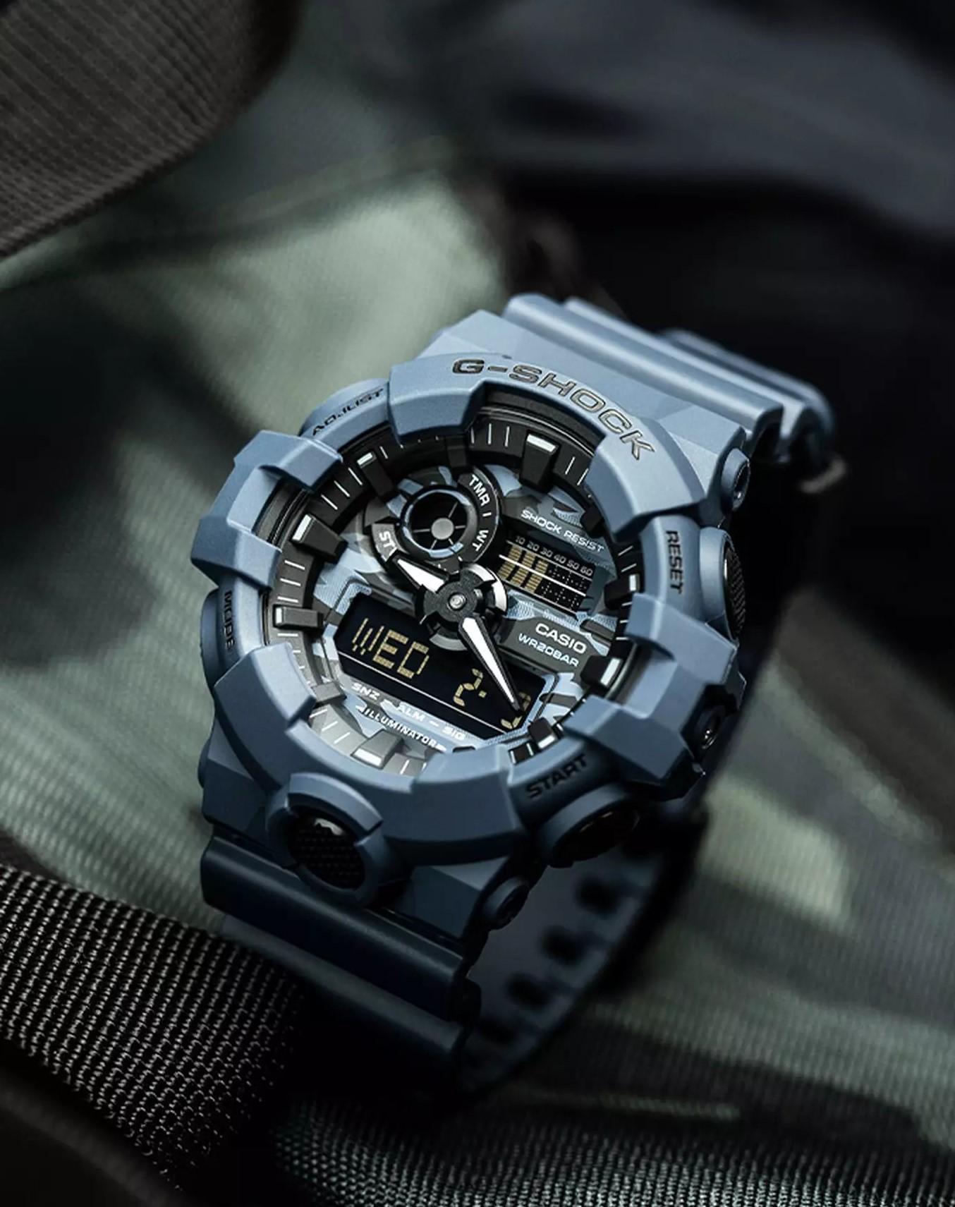 Đồng Hồ Nam Dây Nhựa Casio G-Shock GA-700CA-2ADR Chính Hãng - GA-700CA-2A CAMO