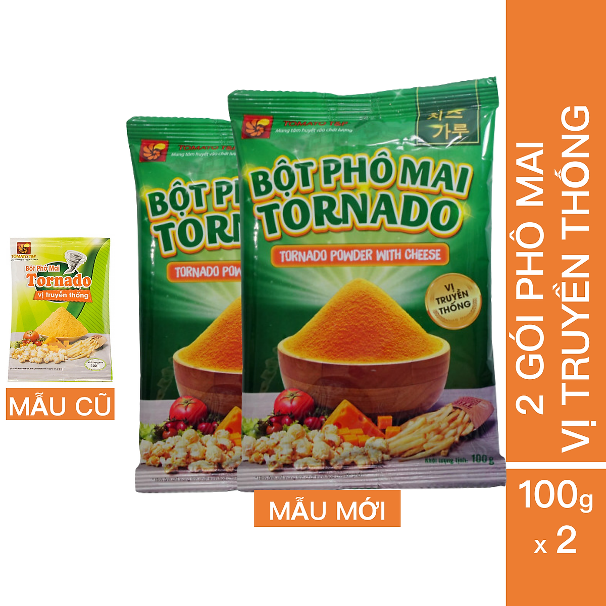 Combo 2 Gói Bột Phô Mai Tornado Vị Truyền Thống (100g / Gói)