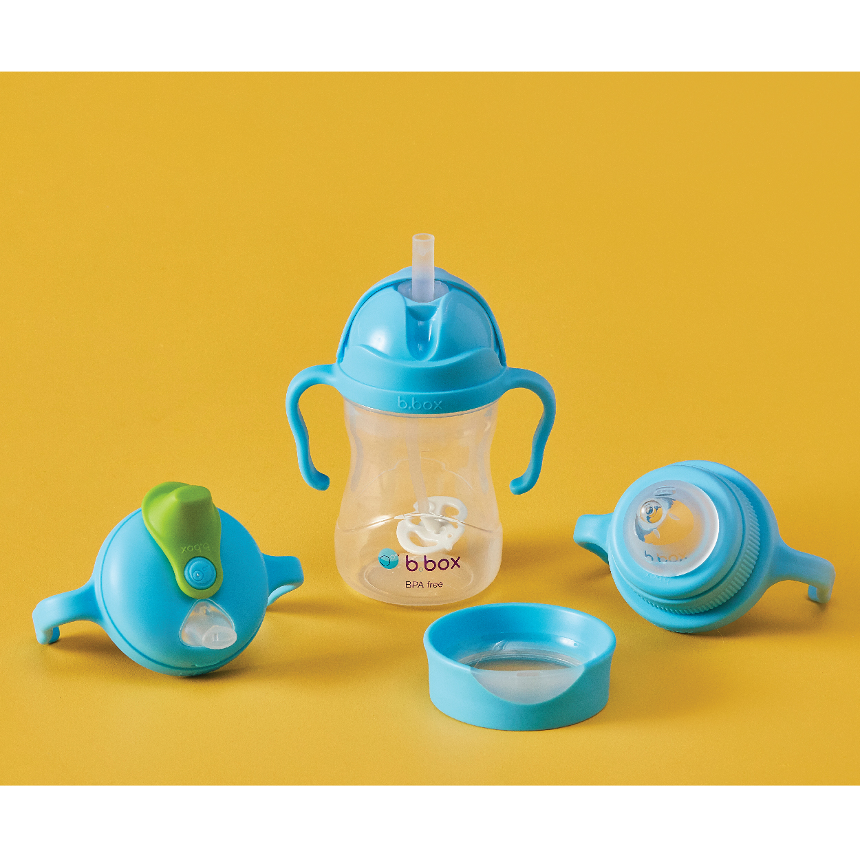 B.box Bộ bình nước 4 nắp thay thế tiện dụng cho bé 240ml