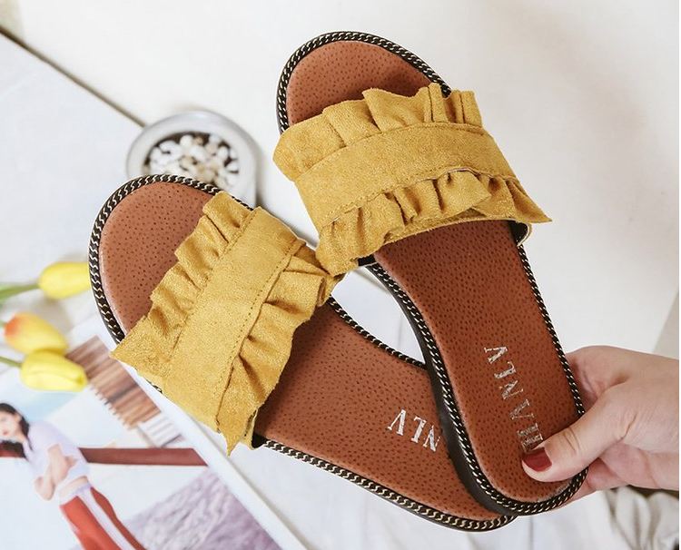 Dép Quai Ngang Bèo Da Lộn Nữ Tính NineRed DTT02V