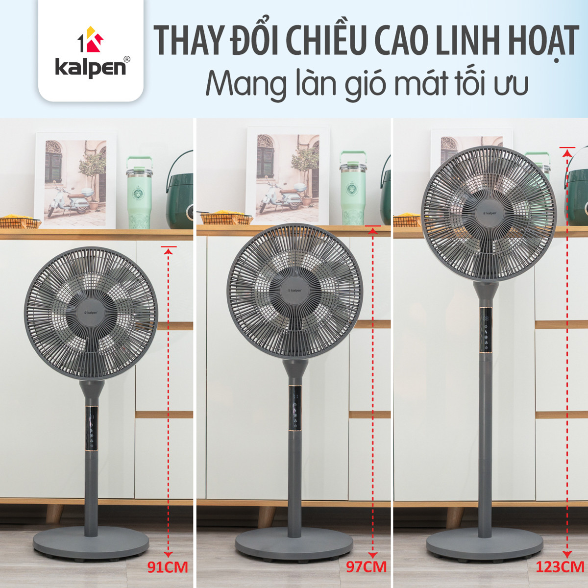 Quạt tuần hoàn không khí 360 độ Kalpen F12 7 cánh - Hàng chính hãng