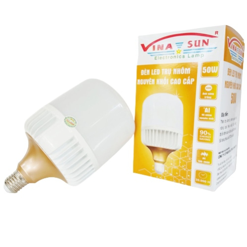 Bóng đèn led trụ 50W nhôm nguyên khối tản nhiệt cao cấp Vina Sun