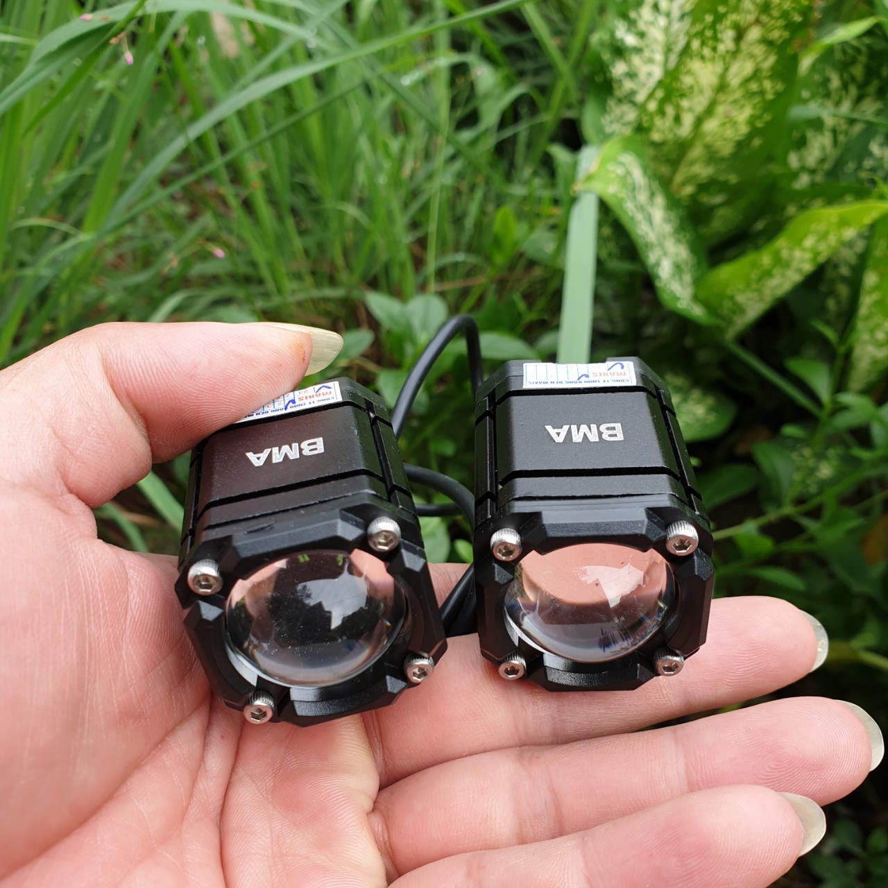 Đèn bi cầu 2 màu cốt pha B.M.A trợ sáng bản đặc biệt 4 chế độ cho khách víp hàng cao câp, đèn led xe máy siêu sáng