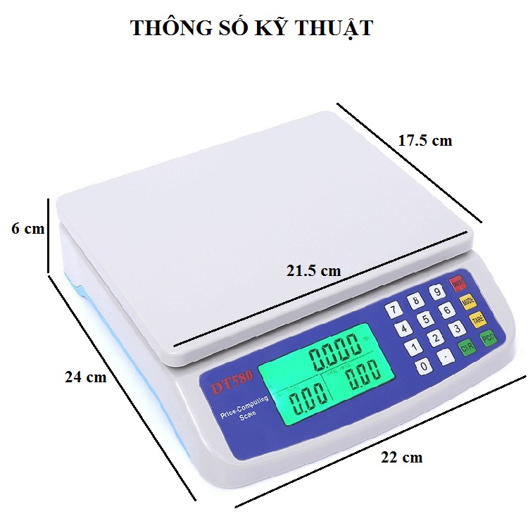 Cân Điện Tử DT-580 Trọng Tải 30kg/1g Có Thể Tính Tiền