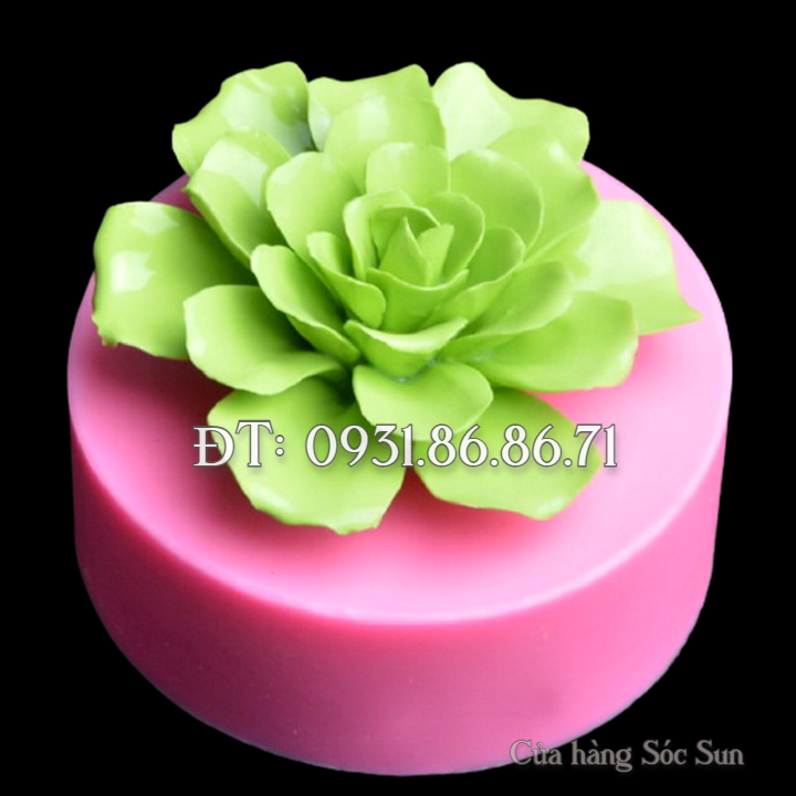 Khuôn silicon hoa hồng sa mạc đại đóa loại 11 cm - Mã số 1633